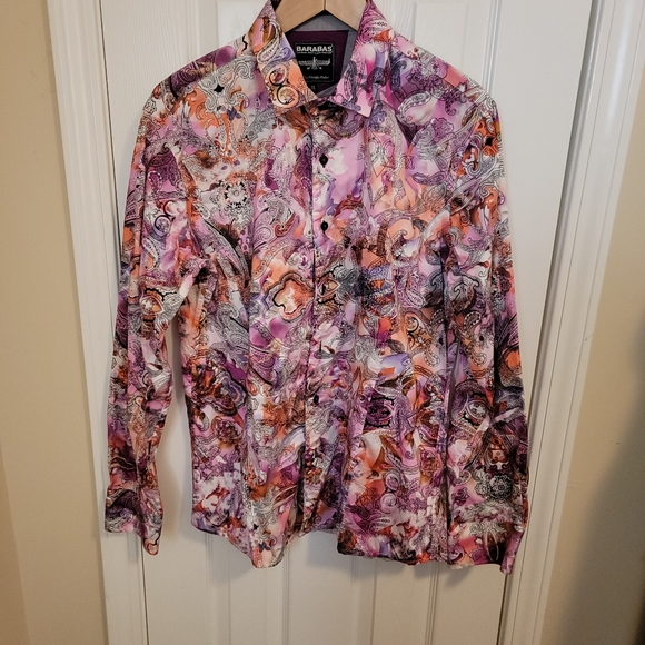 Barabas Multi Color Paisley / Mandala Print Shirt Size XL - Picture 2 of 9